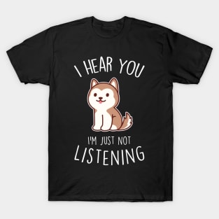 Red Husky Dog Not Listening T-Shirt